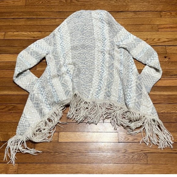 Romeo & Juliet Couture Open Front Cardigan Sweater Womens Size Medium Gray White - Picture 5 of 5